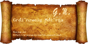 Grünzweig Márta névjegykártya